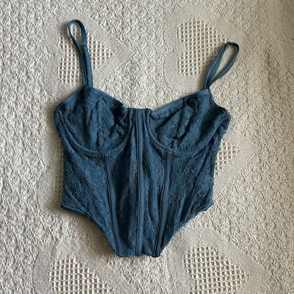 Lacy Blue Corset Top